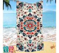 Beach Towel for Adults 100x220 Microfibre Towel Color Mandala Quick Dry Travel Towels, Kids Gym Towels Hidden Snap Design, Compact Lightweight Sand Free Absorbent Quick Dry, for Travel Camping Gifts