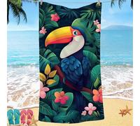 Beach Towel for Adults 100x220 Microfibre Towel Plant Crow Quick Dry Travel Towels, Kids Gym Towels Hidden Snap Design, Compact Lightweight Sand Free Absorbent Quick Dry, for Camping Vacation Gifts
