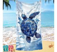 Beach Towel for Adults 70x140 Microfibre Towel Blue Sea Turtles Quick Dry Travel Towels, Kids Gym Towels Hidden Snap Design, Compact Lightweight Sand Free Absorbent Quick Dry, Vacation Gifts j-807