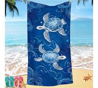 Beach Towel for Adults 70x140 Microfibre Towel Blue Sea Turtles Quick Dry Travel Towels, Kids Gym Towels Hidden Snap Design, Compact Lightweight Sand Free Absorbent Quick Dry, for Travel Camping Gifts