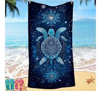 Beach Towel for Adults 70x140 Microfibre Towel Blue Sea Turtles Quick Dry Travel Towels, Kids Gym Towels Hidden Snap Design, Compact Lightweight Sand Free Absorbent Quick Dry, for Travel Camping Gifts