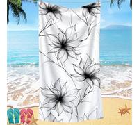 Beach Towel for Adults 70x140 Microfibre Towel Simplicity Flower Quick Dry Travel Towels, Kids Gym Towels Hidden Snap Design, Compact Lightweight Sand Free Absorbent Quick Dry for Travel Camping Gifts