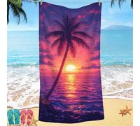 Beach Towel for Adults 70x140 Microfibre Towel Sunset Lake Quick Dry Travel Towels, Kids Gym Towels Hidden Snap Design, Compact Lightweight Sand Free Absorbent Quick Dry, for Camping Vacation Gifts