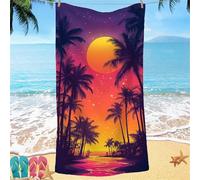Beach Towel for Adults 70x140 Microfibre Towel Sunset Tree Quick Dry Travel Towels, Kids Gym Towels Hidden Snap Design, Compact Lightweight Sand Free Absorbent Quick Dry, for Camping Vacation Gifts