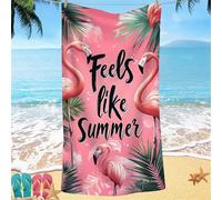 Beach Towel for Adults 80x160 Microfibre Towel Animal Flamingo Quick Dry Travel Towels, Kids Gym Towels Hidden Snap Design, Compact Lightweight Sand Free Absorbent Quick Dry, for Travel Camping Gifts