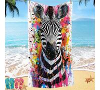 Beach Towel for Adults 90x180 Microfibre Towel Color Zebra Quick Dry Travel Towels, Kids Gym Towels Hidden Snap Design, Compact Lightweight Sand Free Absorbent Quick Dry, for Camping Vacation Gifts
