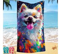 Beach Towel for Adults 90x200 Microfibre Towel Color Dog Quick Dry Travel Towels, Kids Gym Towels Hidden Snap Design, Compact Lightweight Sand Free Absorbent Quick Dry for Camping Vacation Gifts