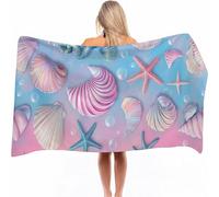 Beach Towel for Adults - Large Microfibre Beach Towel Quick-Dry, Sand Free, Lightweight, Pink Bath Towels for Men Women, Swimming Towels for Pool, Camping, Yoga & Outdoor Conch 120x60cm 1 Pack 0a-1141