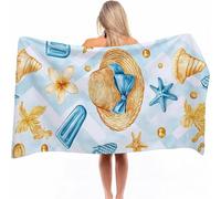Beach Towel for Adults - Large Microfibre Beach Towel Quick-Dry, Sand Free, Lightweight, Simple Bath Towels for Men Women, Swimming Towels for Pool, Camping, Yoga & Outdoor Hat 160x80cm 1 Pack 0a-1244