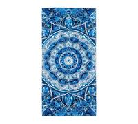 Beach Towel for Adults, Microfibre Beach Towel Blue Pattern, Large Bath Towels 100x220cm Quick Dry Sand Free Compact Lightweight, Travel Towels for Beaches, Swimming Pool, Camping, Yoga, Fitness -1324
