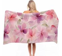 Beach Towel for Adults - Microfibre Beach Towel Quick-Dry, Sand Free, Lightweight, Pink Bath Towels for Men Women, Swimming Towels for Pool, Camping, Yoga & Outdoor Flower 220x100cm 1 Pack 0a-1144