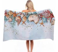 Beach Towel for Adults - Microfibre Beach Towel Quick-Dry, Sand Free, Lightweight, Simple Bath Towels for Men Women, Swimming Towels for Pool, Camping, Yoga & Outdoor Conch 160x80cm 1 Pack 0a-1237
