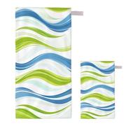 Beach Towel for Adults Microfibre Towel Simplicity Bath Towels Large 75x150cm/35x70cm, 2 Pack Quick Dry Sun Lounger Towels with Bag, Summer Holiday Essentials Beach Accessories for Travel Pool J-78