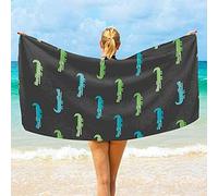 Beach Towel Large,Cute Alligator ,Quick Dry,Sand Free Microfiber Beach Towel,Summer,Sun Lounger Beach Towel,Swimmers,Outdoor Camping, Gym,Yoga,Travel-52''x32'' (80*130cm)
