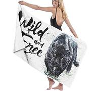 Beach Towel Large,Panther Watercolor,Quick Dry,Sand Free Microfiber Beach Towel,Summer,Sun Lounger Beach Towel,Swimmers,Outdoor Camping, Gym,Yoga,Travel-52''x32'' (80 * 130cm)