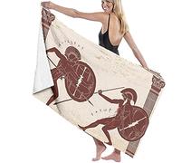 Beach Towel Large,Two Ancient Greek Warrior,Quick Dry,Sand Free Microfiber Beach Towel,Summer,Sun Lounger Beach Towel,Swimmers,Outdoor Camping, Gym,Yoga,Travel-52''x32'' (80 * 130cm)
