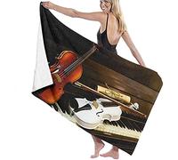 Beach Towel Large,Violins On Piano,Quick Dry,Sand Free Microfiber Beach Towel,Summer,Sun Lounger Beach Towel,Swimmers,Outdoor Camping, Gym,Yoga,Travel-52''x32'' (80*130cm)