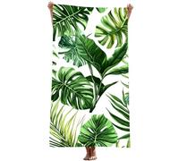 Beach Towel (Leaf) microfibre towel Quick Dry Sand Free Lightweight with Bag, (Tropical) Super Absorbent beach towels for Adults Travel Swim Pool Yoga Gym Camping Women Men, Gifts 90x180cm Z-1155T