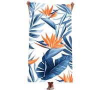 Beach Towel (Leaf) microfibre towel Quick Dry Sand Free Lightweight with Bag, (Tropical) Super Absorbent beach towels for Adults Travel Swim Pool Yoga Gym Camping Women Men, Gifts 100x200cm Z-1091T
