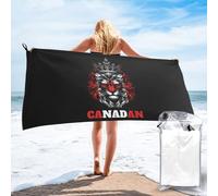 Beach Towel Lion Canada Canadan Flag Washcloths Easy Care Bath Sheets Quick Dry Bath Towels For Swimming Travel Camping 70X140Cm