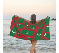 Beach Towel Maldives Maldivian Flag Washcloths Durability Shower Towel Absorbent Bath Sheets For Sports Swimming Travel 80X130CM