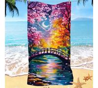 Beach Towel, Microfibre Towel 75x150 Large Beach Towels for Adults Kids, Quick-Dry, Sand-Free, Absorbent & Lightweight Pink Forest Pattern Summer Beachs Gym Towels, Travel Vacation Gifts w0j-181