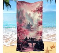 Beach Towel, Microfibre Towel 95x190 Large Beach Towels for Adults Kids, Quick-Dry, Sand-Free, Absorbent & Lightweight Japan Landscape Pattern Summer Beachs Gym Towels, Travel Vacation Gifts w0j-364