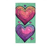 Beach Towel Microfibre Towel Extra Large 100x200, Sage Green Beach Towels for Adults, Bath Towels Travel Swimming Camping Quick Dry Lightweight Sand Free, Women Men Beaches Accessoriess (Heart) P-74