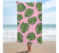 Beach Towel Oversized 31'' X 51'' Sand Free Quick Dry Absorbent Bath Towels Bold Outline Leaves Beach Towels for Swimming Pool Lightweight Swim Travel Towel for Adult Gift Travel Vacation Essentials