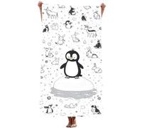 Beach Towel (Penguin) microfibre towel Quick Dry Sand Free Lightweight with Bag, (Cute) Super Absorbent beach towels for Adults Travel Swim Pool Yoga Gym Camping Women Men, Gifts 75x150cm Z-1081T