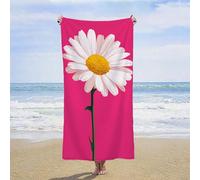 Beach Towel Pink Beach Towels for Adults 60 x 120 cm, Microfibre Quick Dry Sand Free Bath Towel, Large Lightweight Swimming Towels with Portable Pouch, Swim Pool Yoga Gym Camping Travel (Daisy) G-2