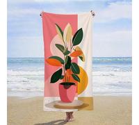Beach Towel Pink Beach Towels for Adults 60 x 120 cm, Microfibre Quick Dry Sand Free Bath Towel, Large Lightweight Swimming Towels with Portable Pouch, Swim Pool Yoga Gym Camping Travel (Plant) R-5