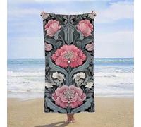 Beach Towel Pink Beach Towels for Adults 60 x 120 cm, Microfibre Quick Dry Sand Free Bath Towel, Large Lightweight Swimming Towels with Portable Pouch, Swim Pool Yoga Gym Camping Travel (Flower) T-4