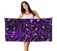 Beach Towel Purple Cheetah Leopard Print Bath Towels Easy Care Bath Sheets Quick Dry Shower Towel For Travel Gym Sports 80X130CM