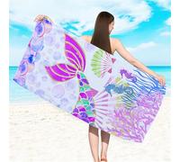 Beach Towel Quick Dry Camping Sports Yoga Gym Travel Towel Super Absorbent Lightweight for Swimmer Sand Free Bath Towel Pool Swim Water Sport Yellow Pink Mermaid Pineapple (Blue)