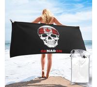 Beach Towel Skull Canada Canadan Flag Shower Towel Lightweight Bath Towels Absorbent Bath Sheets For Beach Camping Swimming 70X140Cm
