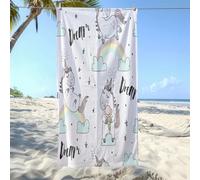 Beach Towel Unicorn Rainbow White Travel Bath Towel Microfibre Lightweight Bathroom Large Beach Towels For Adults Sand Free Bath Sheets Quick Dry For Swimming Pool Holiday Gym Sport 150x180cm