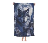 Beach Towel Wolf Moon Mystical Night Shower Towel Easy Care Bath Towels Quick Dry Bath Sheets For Pool Sports Swimming 80X130CM