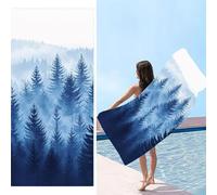 Beach Towel XXL 70x140cm Extra Large Microfibre Towel Misty Forest Beach Towels for Adults, Single Sides Sand Free Quick Dry Lightweight Compact Travel Swimming Towels, Large Bath Towels 1 pack c-838