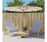 Beach Towels 2pc Grey 60x135cm Cotton-Blend Quick-Dry Non-Slip Chair Cover Pack