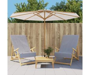 Beach Towels 2pc Grey 60x135cm Cotton-Blend Quick-Dry Non-Slip Chair Cover Pack