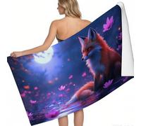 Beach Towels Animals foxes flowers Microfibre Lightweight Beach Towel 140 x 70 cm Cartoon Printed Sand Free Quick Dry Design Camping Towels for Travel Swim Yoga