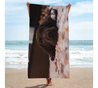 Beach Towels Brown Dog Microfibre Beach Towel Quick Dry Sand Free Beach Towel Super Soft Beach Blanket Bath Shower Towel - 75x150cm/30"x60"
