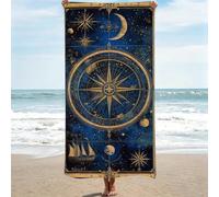 Beach Towels for Adults - 70x140cm Microfibre Large Bath Towels & Beach Towel blue Lightweight Soft and Quick Dry Towel for Men Women, Bathroom, Holiday, Yoga, Gym Sports, The Moon (4), 1 Pack 0J-326