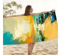 Beach Towels for Adults, 90x200cm Extra Large Microfibre Towel with Bag, Sand Free Quick Dry Lightweight Travel Swimming Bath Towels, Summer Beach Essentials Travel Towel, Gifts for Women H1-575