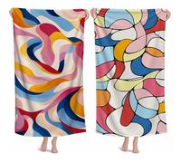 Beach Towels for Adults Color Microfibre Beach Towel 60x120cm 2 Pack, Quick Dry Sand Free Lightweight Bath Towels with Storage Bag for Sports Gym Travel Swimming Holiday Camping, Gifts for Women M-524