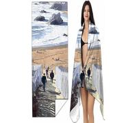 Beach Towels For Adults Large 36x72Inch Blue Girl Lightweight Microfibre Beach Towel Abstract Intimate snap button With Mesh Bags, Sand Free Absorbent Quick Dry for Pool, Gym, Travel Summer SYX5 2-A
