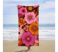 Beach Towels for Adults Large 60 x 120 cm, Pink Microfibre Beach Towel Quick Dry Lightweight Travel Towel, Flower Sand Free Sun Lounger Towels with Bag for Travel Swimming Yoga Gym Camping Gifts O-5
