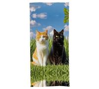 Beach Towels for Adults Pool Towels Cat on The Grass Quickdry Lightweight Soft Large Bath Towels Shower Towels Absorbent Towels for Bathroom Spa Travel Gym Hotels