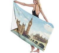 Beach Towels Microfiber,Big Ben In Sunny Day London Large Bath Sheet Lightweight Beach Towel Perfect For Family Hotel Travel Swimming Fitness Sports